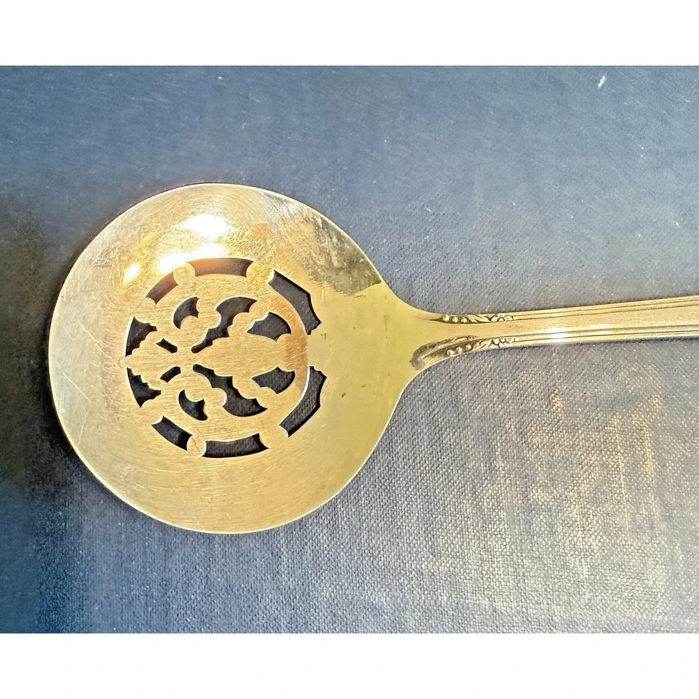 Vintage 1940 Pierced Bonbon Spoon Oneida Milady Community Silver Plate 5